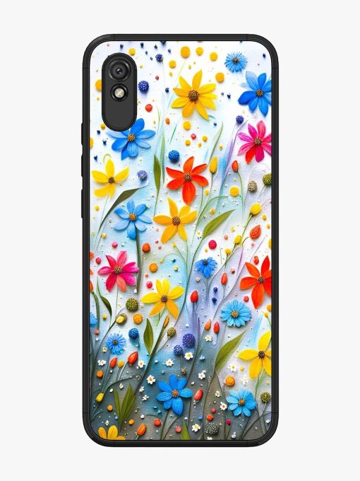 Vibrant Floral Glossy Soft Edge Case for Xiaomi Redmi 9A Chachhi