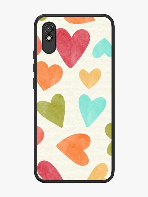 Watercolor Hearts Glossy Soft Edge Case for Xiaomi Redmi 9A Chachhi