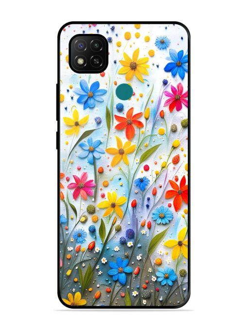 Vibrant Floral Glossy Soft Edge Case for Xiaomi Redmi 9 Activ Chachhi