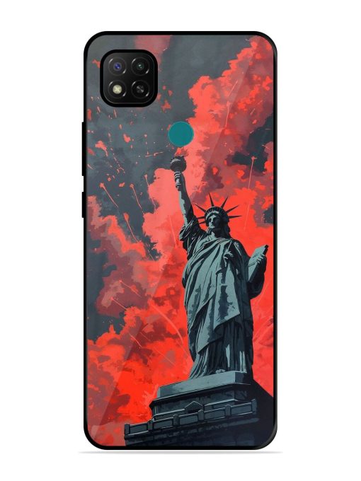 Lady Liberty'S Firework Finale Glossy Soft Edge Case for Xiaomi Redmi 9 Activ Chachhi