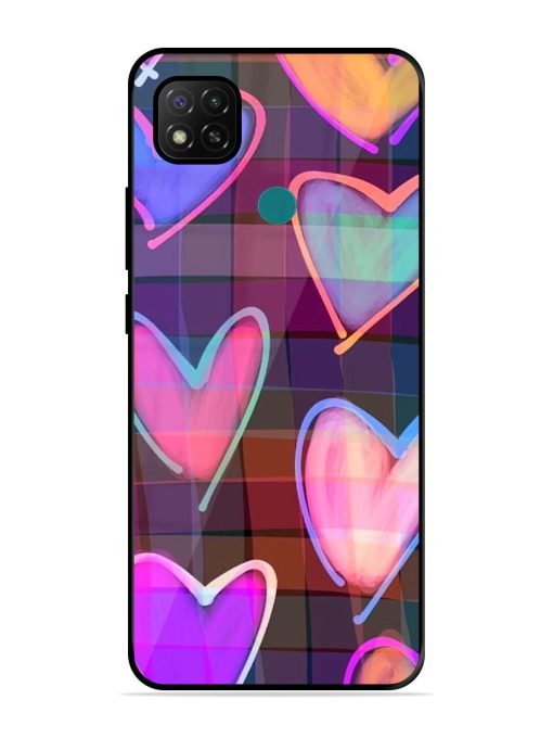 Neon Hearts Glossy Soft Edge Case for Xiaomi Redmi 9 Activ Chachhi