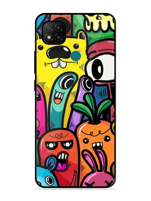 Whimsical Doodle Chaos Glossy Soft Edge Case for Xiaomi Redmi 9 Activ Chachhi