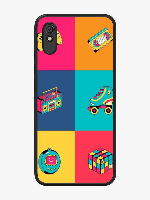 90S Throwback Grid Glossy Soft Edge Case for Xiaomi Redmi 9I Chachhi