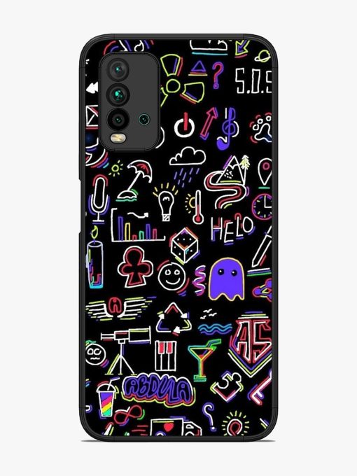 Neon Doodle Glossy Soft Edge Case for Xiaomi Redmi 9 Power Chachhi