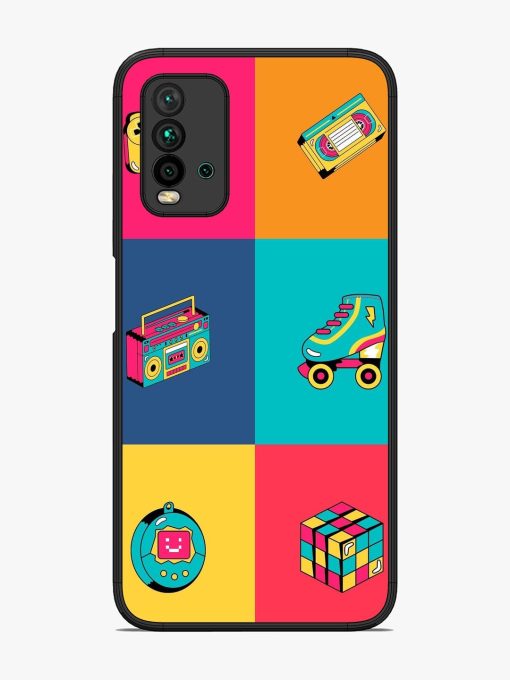 90S Throwback Grid Glossy Soft Edge Case for Xiaomi Redmi 9 Power Chachhi