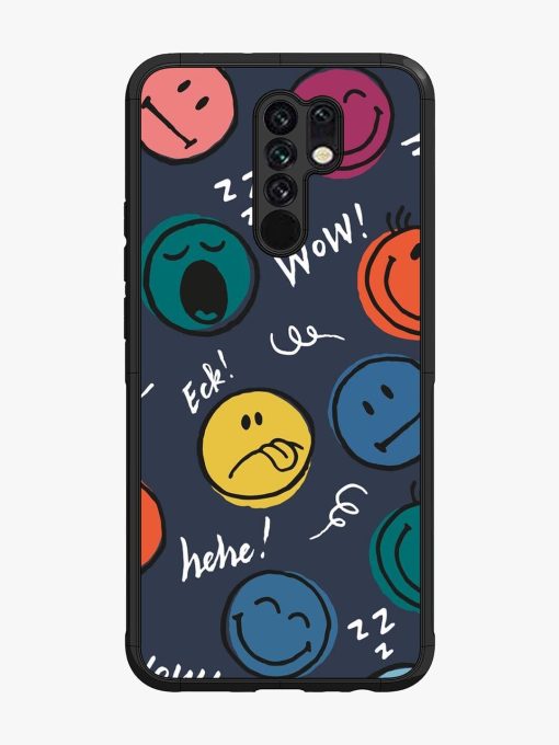 Emoticon Parade Glossy Soft Edge Case for Xiaomi Redmi 9 Prime Chachhi