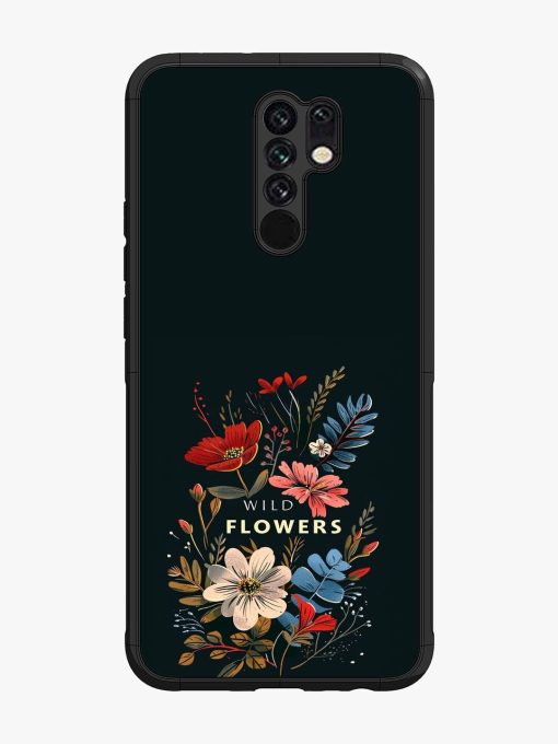 Dark Floral Glossy Soft Edge Case for Xiaomi Redmi 9 Prime Chachhi