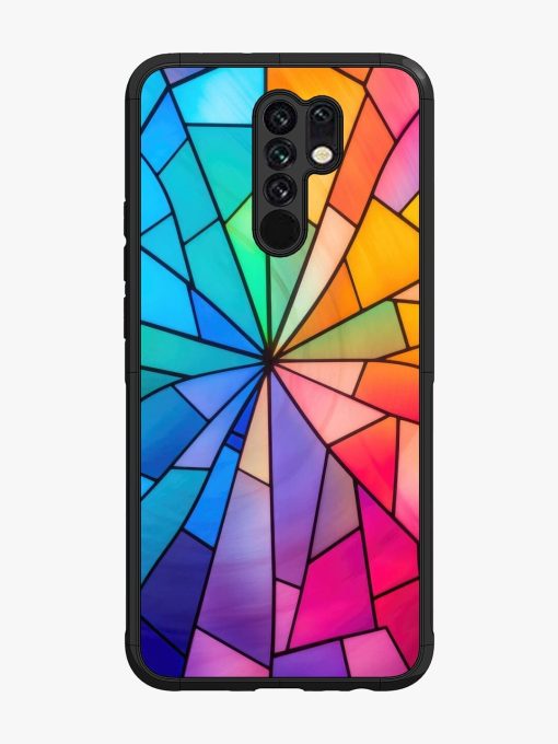 Stained Glass Kaleidoscope Of Colors Glossy Soft Edge Case for Xiaomi Redmi 9 Prime Chachhi