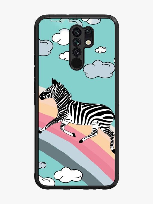 Zebra On A Rainbow Glossy Soft Edge Case for Xiaomi Redmi 9 Prime