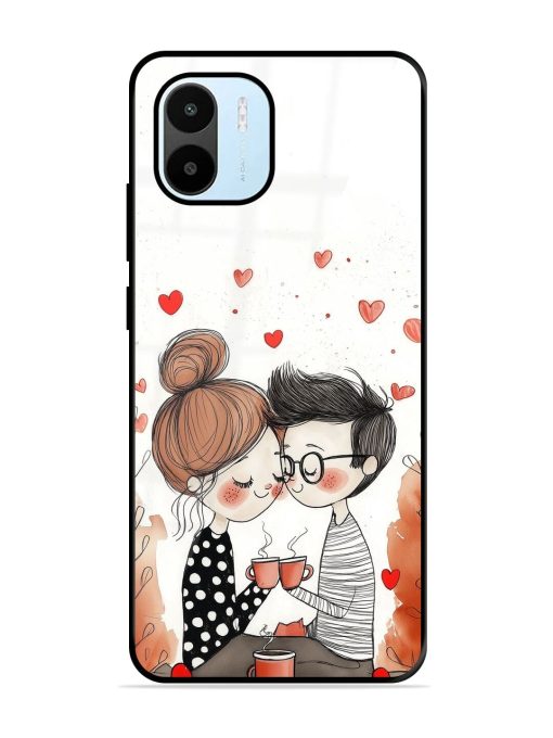 Couple Seating With Coffee Glossy Soft Edge Case for Xiaomi Redmi A1 (2022) Chachhi