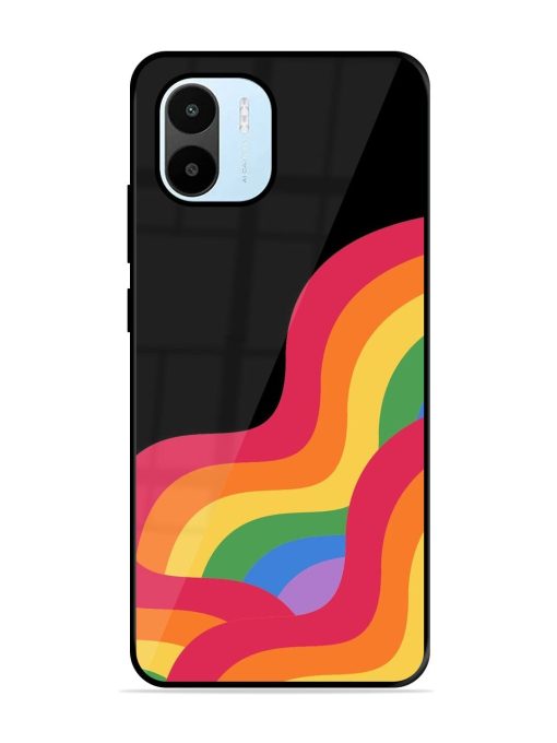 Wavy Rainbow Glossy Soft Edge Case for Xiaomi Redmi A1 (2022) Chachhi