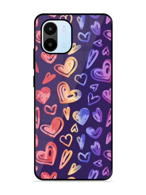 Rainbow Hearts Glossy Soft Edge Case for Xiaomi Redmi A1 (2022) Chachhi