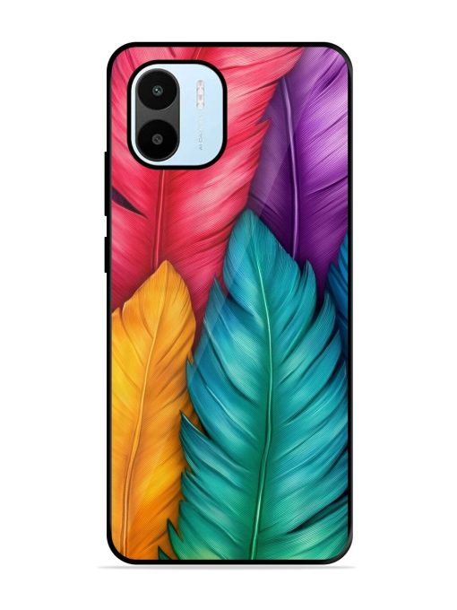 Rainbow Feathers Glossy Soft Edge Case for Xiaomi Redmi A1 (2022) Chachhi