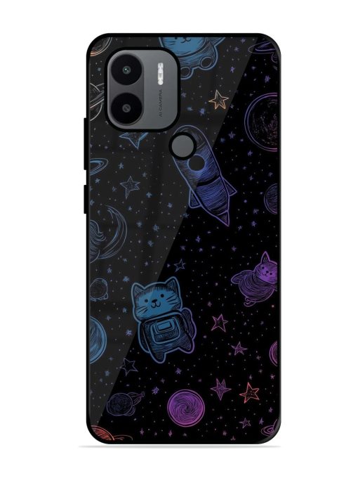 Cosmic Cat Chaos Glossy Soft Edge Case for Xiaomi Redmi A1 Plus Chachhi