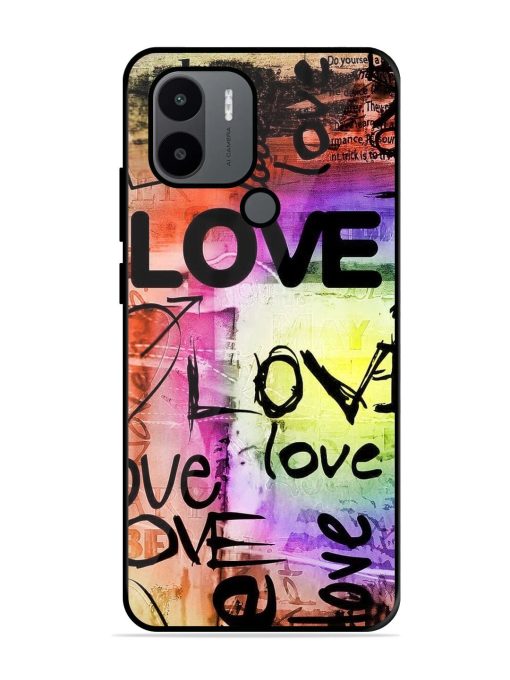 Love Graffiti Glossy Soft Edge Case for Xiaomi Redmi A1 Plus