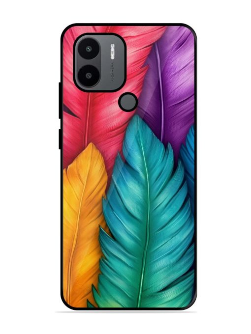 Rainbow Feathers Glossy Soft Edge Case for Xiaomi Redmi A1 Plus Chachhi