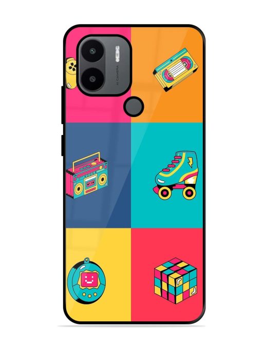 90S Throwback Grid Glossy Soft Edge Case for Xiaomi Redmi A1 Plus Chachhi