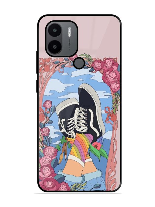 Floral Fantasy Glossy Soft Edge Case for Xiaomi Redmi A2 Plus