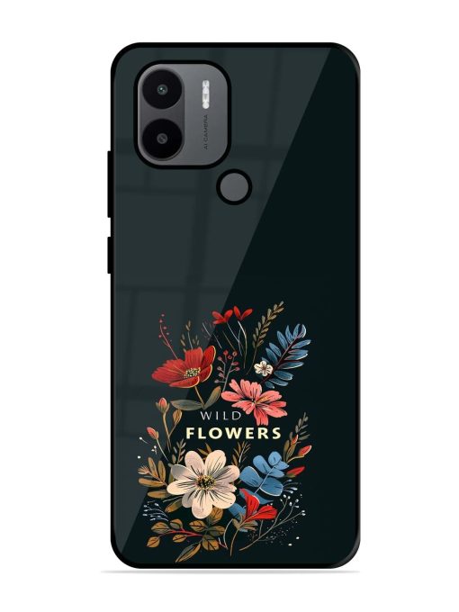 Dark Floral Glossy Soft Edge Case for Xiaomi Redmi A2 Plus