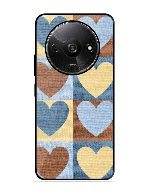 Hearts On Canvas Glossy Soft Edge Case for Xiaomi Redmi A3 (2024) Chachhi