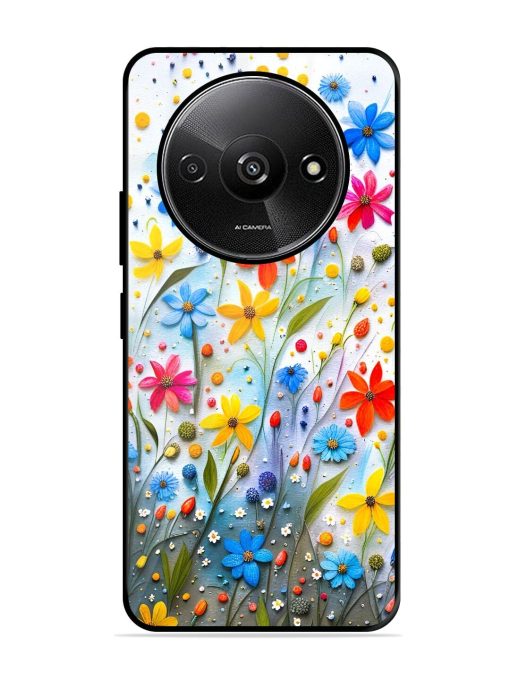 Vibrant Floral Glossy Soft Edge Case for Xiaomi Redmi A3 (2024)