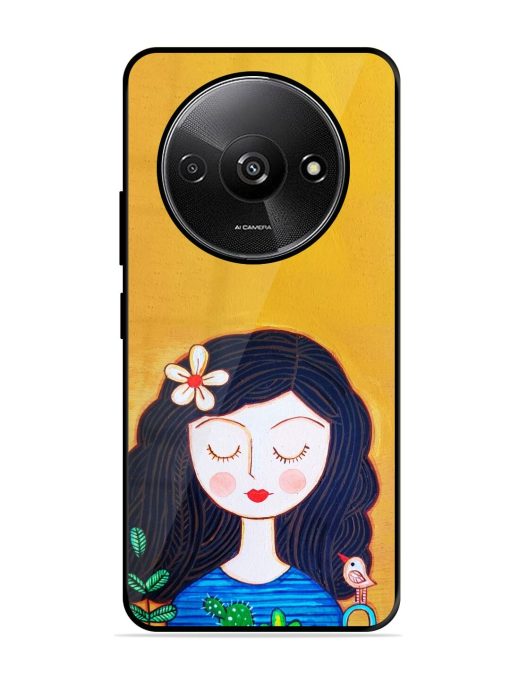 Girl Illustration Glossy Soft Edge Case for Xiaomi Redmi A3 (2024)