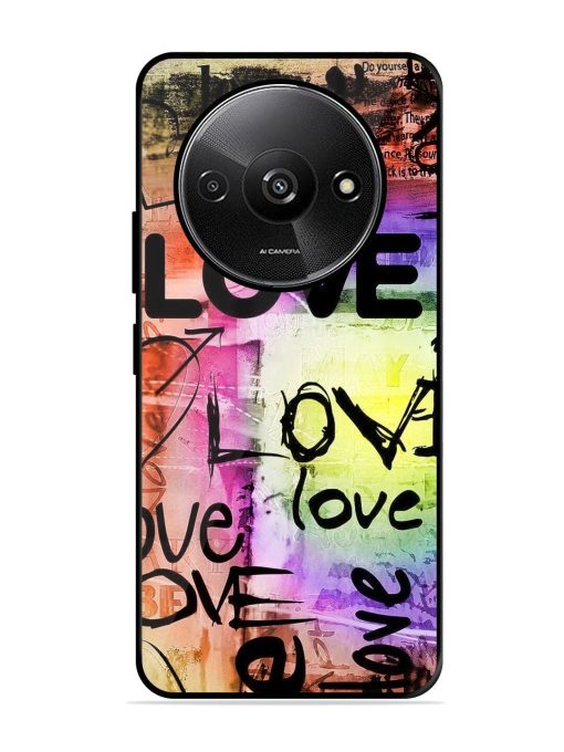 Love Graffiti Glossy Soft Edge Case for Xiaomi Redmi A3 (2024) Chachhi