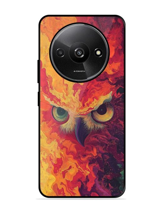 Fiery Owl Glossy Soft Edge Case for Xiaomi Redmi A3 (2024) Chachhi