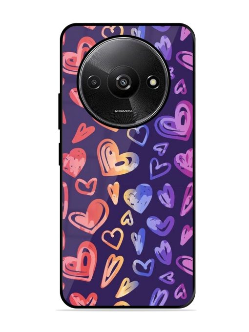 Rainbow Hearts Glossy Soft Edge Case for Xiaomi Redmi A3 (2024) Chachhi