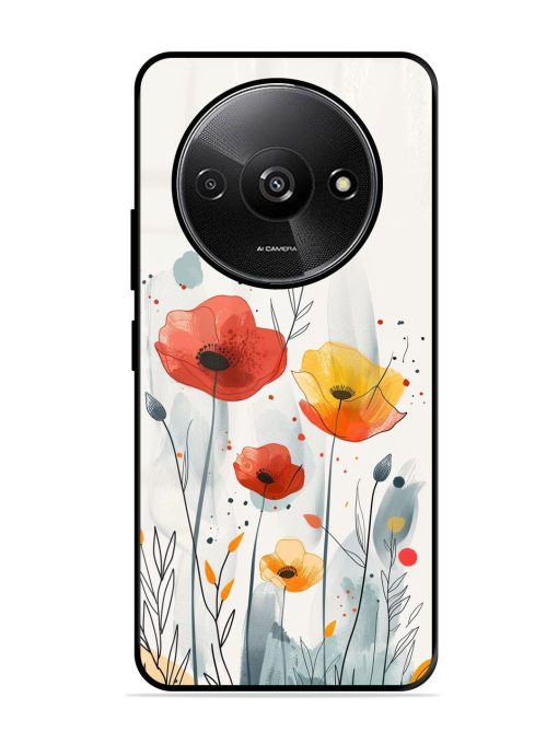 Poppy Fields Glossy Soft Edge Case for Xiaomi Redmi A3 (2024) Chachhi