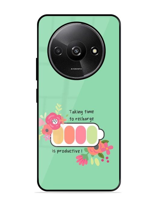 Recharge And Bloom Glossy Soft Edge Case for Xiaomi Redmi A3 (2024) Chachhi