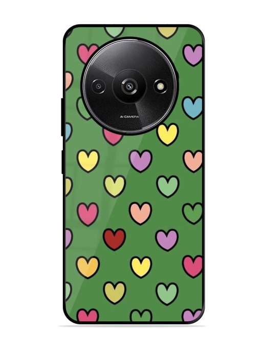 Rainbow Heart Parade Glossy Soft Edge Case for Xiaomi Redmi A3 (2024) Chachhi