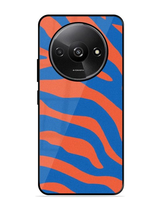 Zebra Stripes In Blue And Orange Glossy Soft Edge Case for Xiaomi Redmi A3 (2024) Chachhi