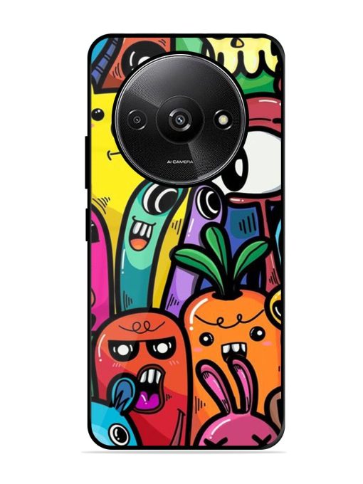 Whimsical Doodle Chaos Glossy Soft Edge Case for Xiaomi Redmi A3 (2024) Chachhi