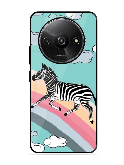 Zebra On A Rainbow Glossy Soft Edge Case for Xiaomi Redmi A3 (2024) Chachhi