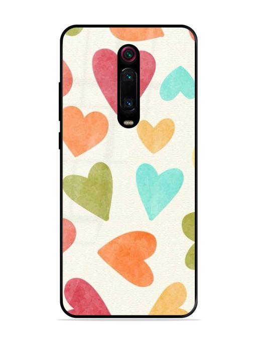 Watercolor Hearts Glossy Soft Edge Case for Xiaomi Redmi K20 Chachhi