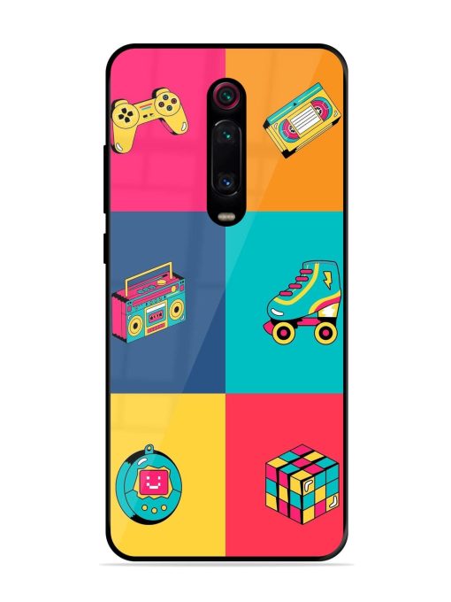 90S Throwback Grid Glossy Soft Edge Case for Xiaomi Redmi K20 Chachhi