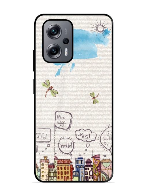 Doodle City Glossy Soft Edge Case for Xiaomi Redmi K50I (5G) Chachhi