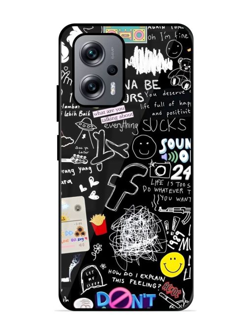 Doodle Diary Glossy Soft Edge Case for Xiaomi Redmi K50I (5G) Chachhi