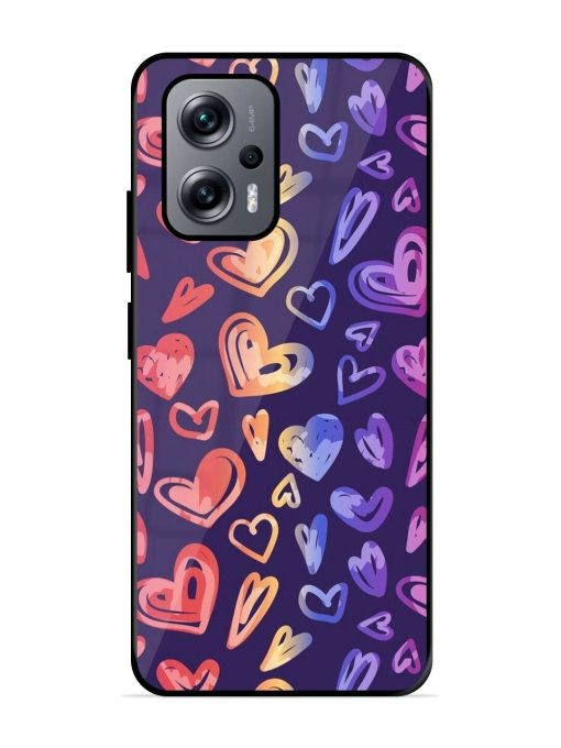 Rainbow Hearts Glossy Soft Edge Case for Xiaomi Redmi K50I (5G) Chachhi