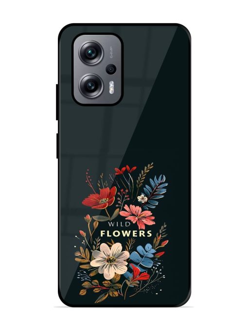 Dark Floral Glossy Soft Edge Case for Xiaomi Redmi K50I (5G) Chachhi