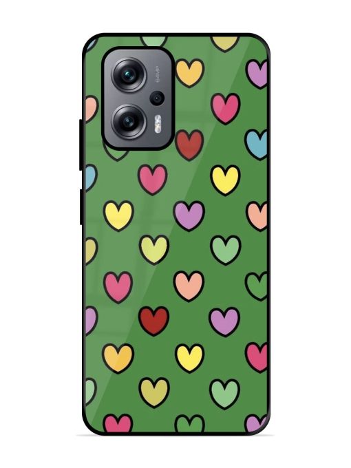 Rainbow Heart Parade Glossy Soft Edge Case for Xiaomi Redmi K50I (5G) Chachhi