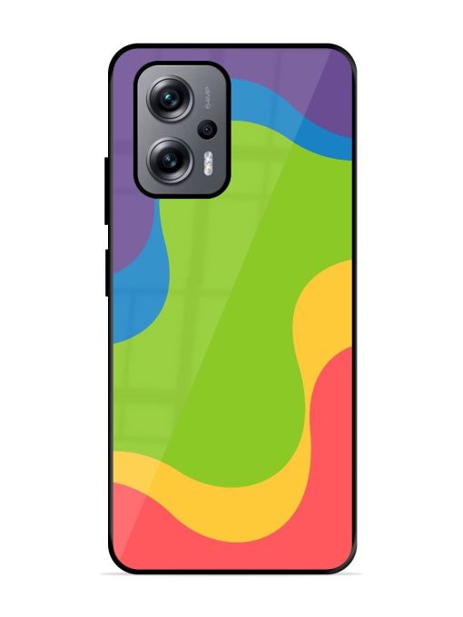 Wavy Rainbow Wonderland Glossy Soft Edge Case for Xiaomi Redmi K50I (5G) Chachhi