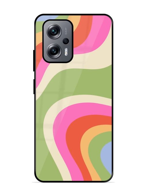 Wavy Rainbow Wonderland Glossy Soft Edge Case for Xiaomi Redmi K50I (5G) Chachhi