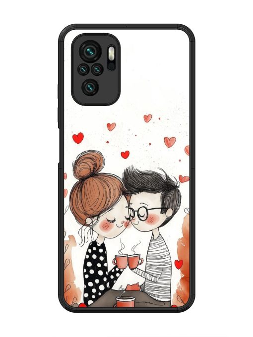 Couple Seating With Coffee Glossy Soft Edge Case for Xiaomi Redmi Note 10 Chachhi