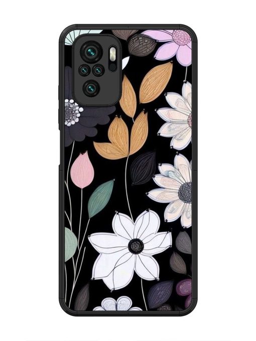 Whimsical Blooms On Black Glossy Soft Edge Case for Xiaomi Redmi Note 10 Chachhi