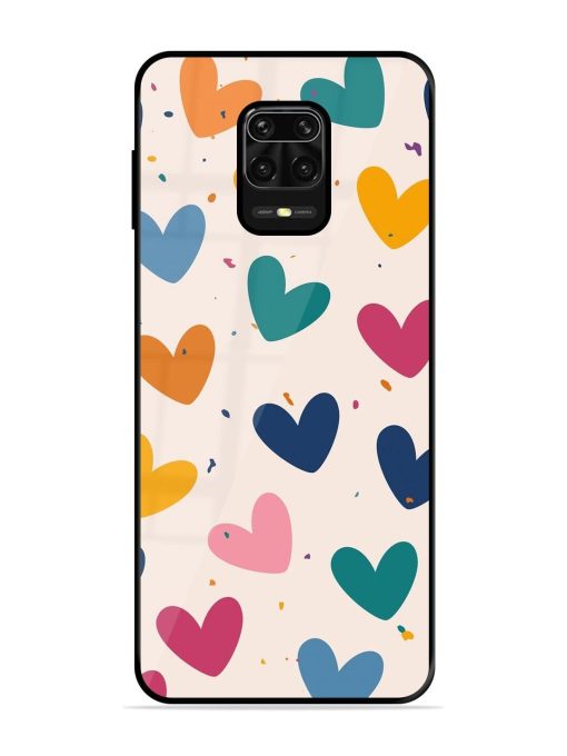 Rainbow Hearts Glossy Soft Edge Case for Xiaomi Redmi Note 10 Lite Chachhi