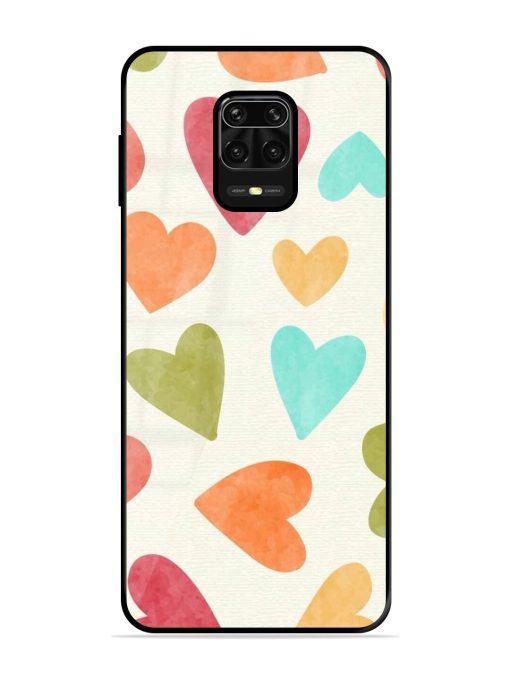 Watercolor Hearts Glossy Soft Edge Case for Xiaomi Redmi Note 10 Lite Chachhi