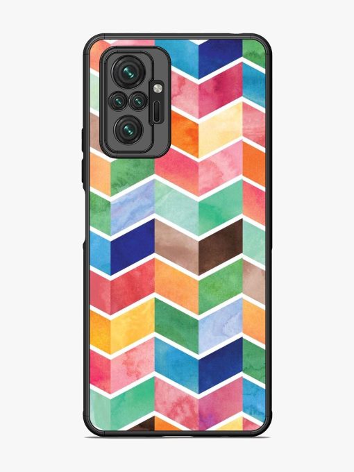 Watercolor Chevron Whimsy Glossy Soft Edge Case for Xiaomi Redmi Note 10 Pro Max Chachhi