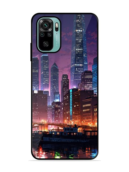 Neon Nightscape Glossy Soft Edge Case for Xiaomi Redmi Note 10S Chachhi